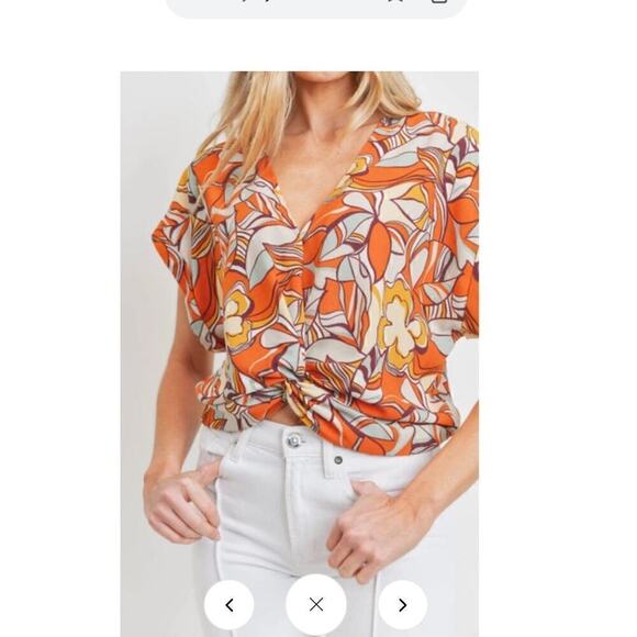 Women’s Sweet Rain Front Twist Multi Abstract Blouse / Size-XL - Picture 11 of 13